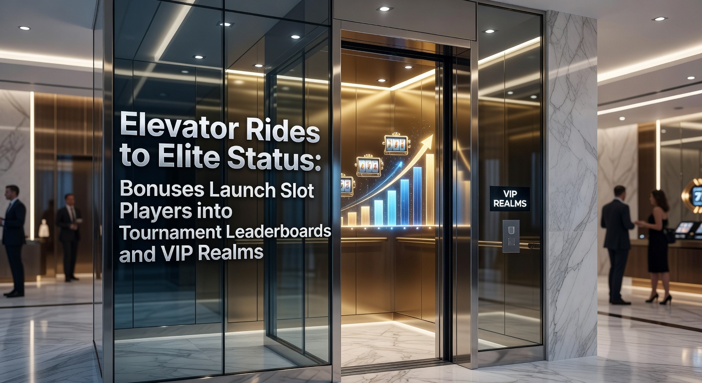 Vibrant slot machine screens displaying cascading bonuses and climbing leaderboard rankings, with glowing VIP icons in the background