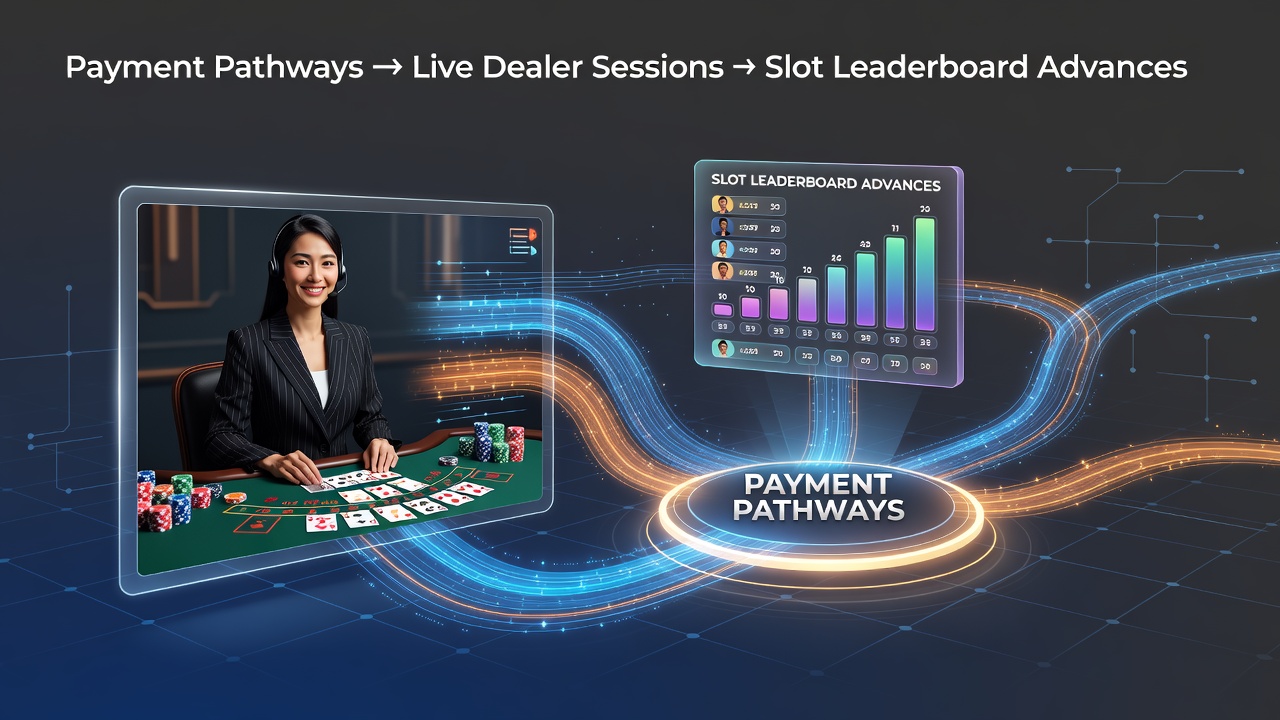 Payment pathways connecting live dealer tables to slot leaderboards in online casinos