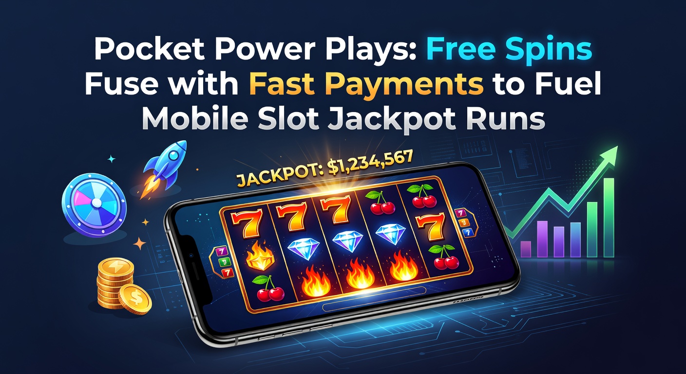 A vibrant mobile screen showing a slot machine jackpot explosion triggered by free spins and quick deposits