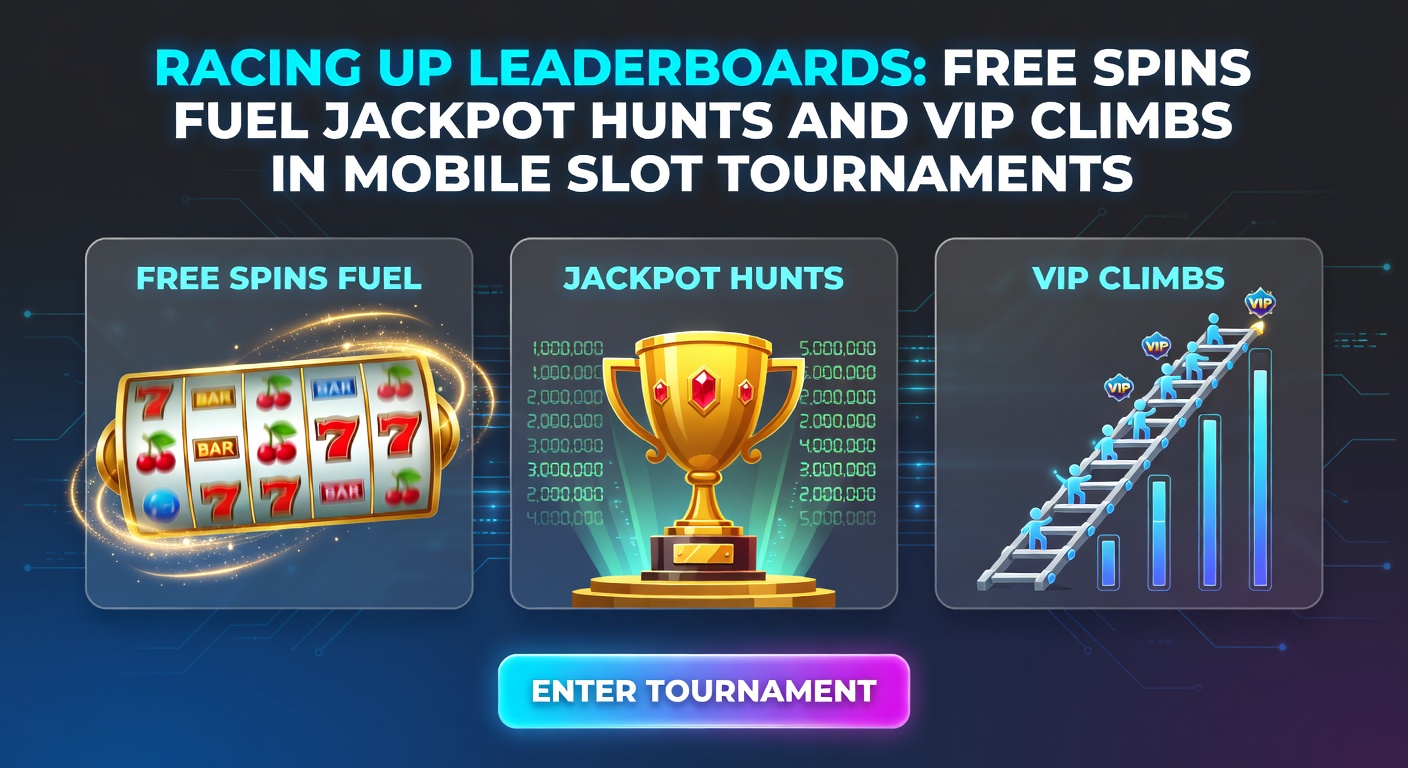 Dynamic screenshot of a mobile slot app displaying free spins activation during a tournament, with leaderboard positions updating and jackpot meter rising