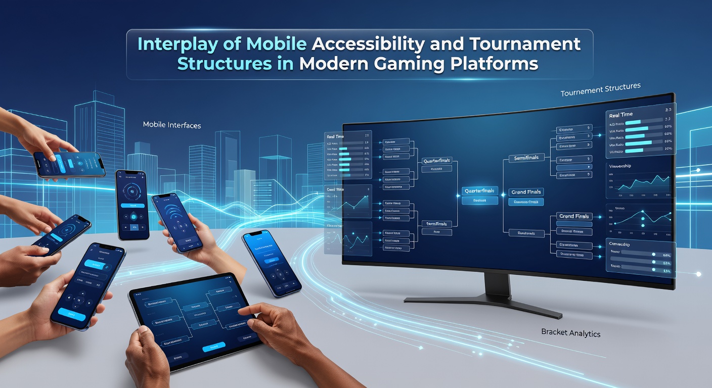 Group of players participating in mobile-based gaming tournaments with shared leaderboard displays