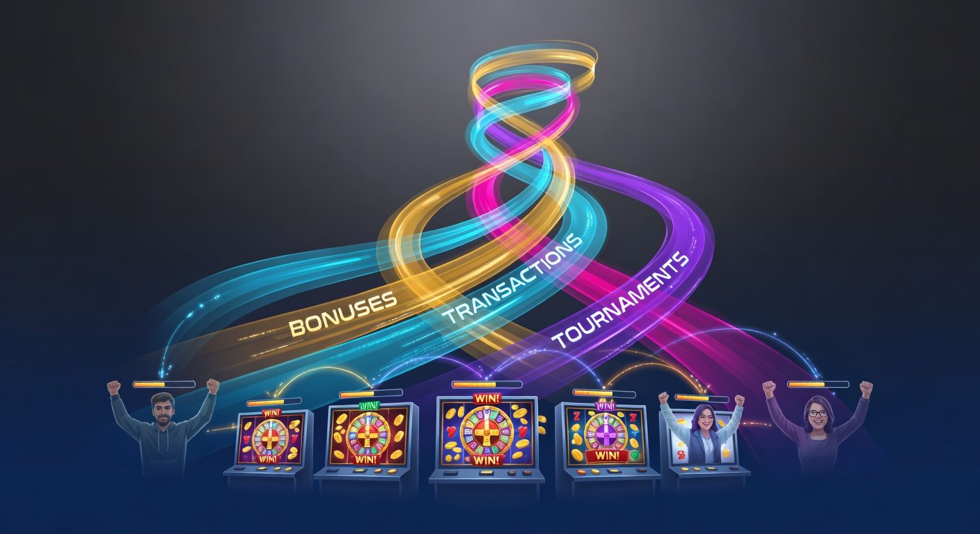 Dynamic tournament leaderboard with players ascending ranks amid flashing bonus icons and transaction alerts on a casino app interface
